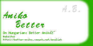 aniko better business card